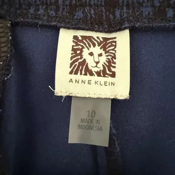Anne Klein Size 10 Blue Pants Inseam 32” Pockets Zipper Viscose Blend - Picture 4 of 5